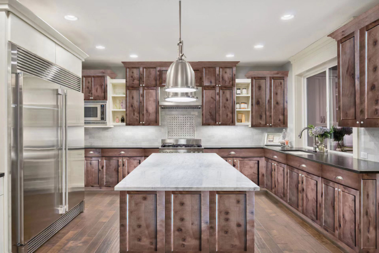 ghi rustic-walnut-shaker kitchen